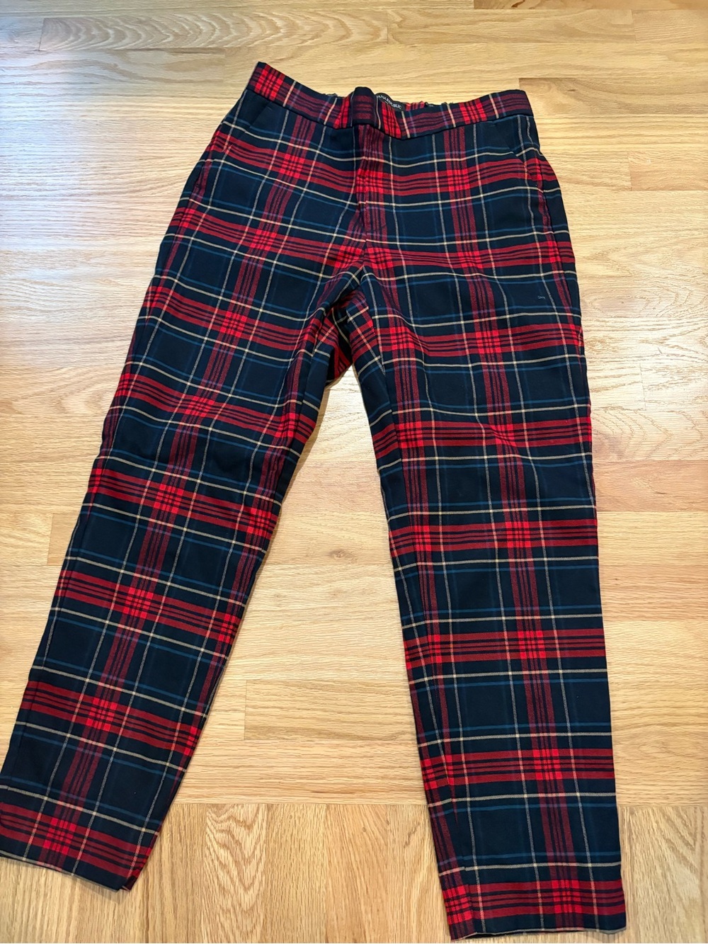 Banana Republic Red Plaid Tartan Pants Sz 6